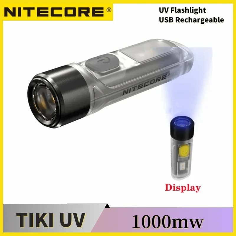 NITECORE TIKI – porte-clés Rechargeable UV, 1000mw, Identification des pierres précieuses, avec LED 