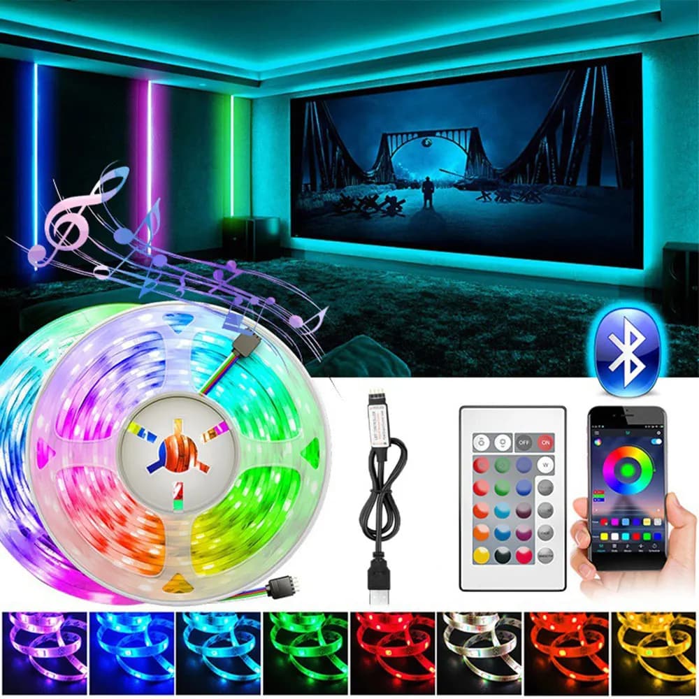 5m 20m RGB 5050 LED bande lumineuse Bluetooth Smart Home tv usb wall light mariage Ramadan décoratio