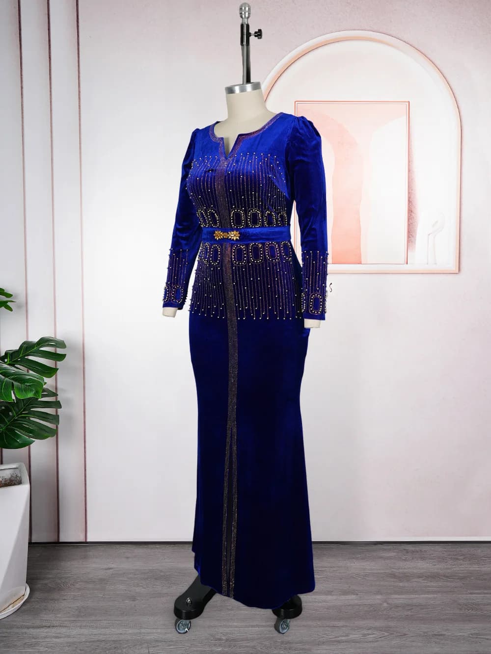 Robe de soirée de luxe pour femmes, élégante, manches longues, style sirène, pour mariage, anniversa
