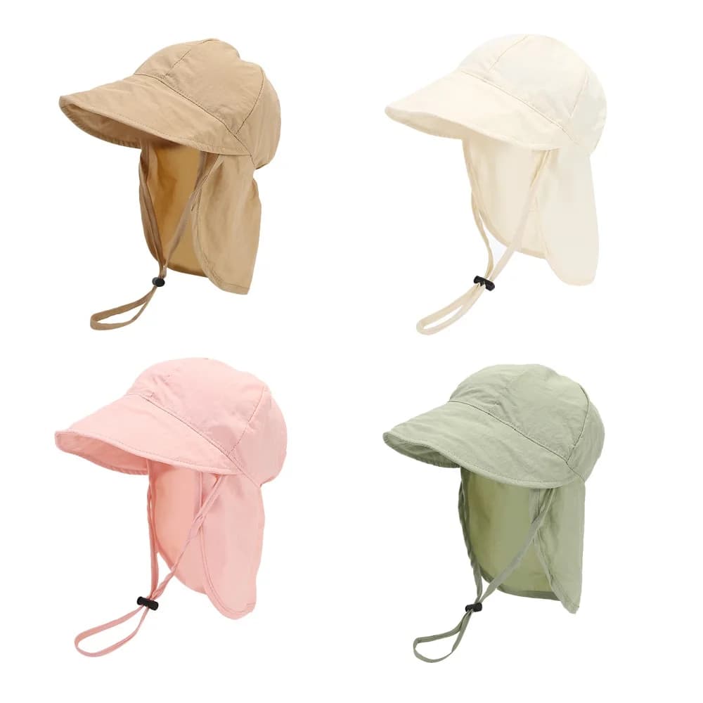Chapeau de soleil d'été avec châle à bord souple, casquette d'activités de plein air à séchage rapid
