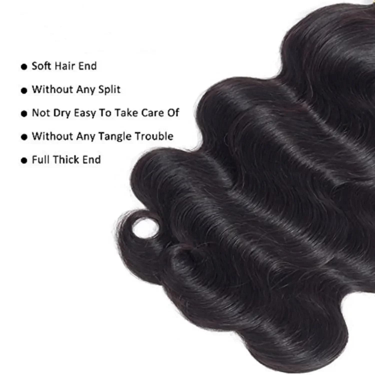 Extensions de cheveux humains brésiliens Remy ondulés couleur naturelle, 1/3/4 pièces, 38-40 pouces