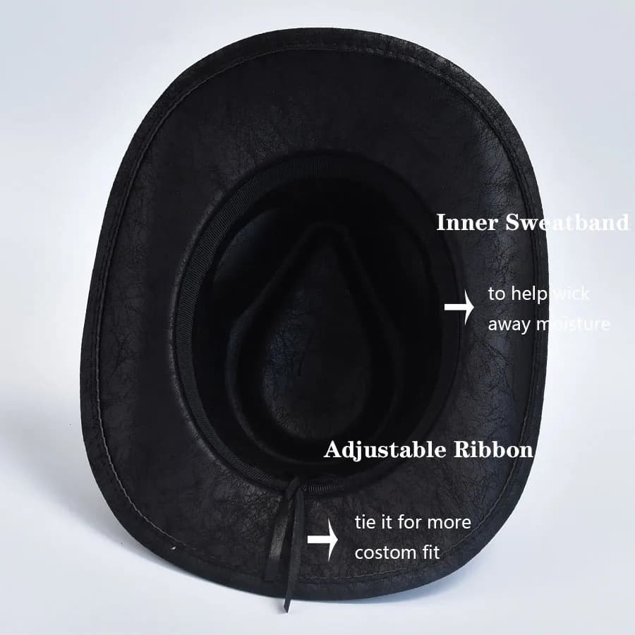 Chapeaux de Cowboy Western pour Hommes et Femmes, Faux Cuir, Vintage, Gentleman, Jazz, Sombrero Zone