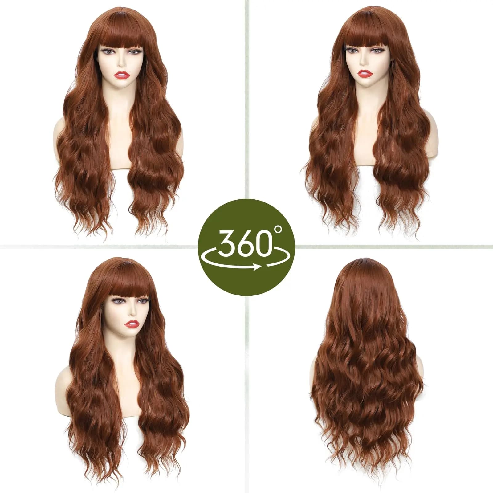 Grande perruque synthétique ondulée marron clair pour cosplay d'Halloween, cheveux festifs quotidien