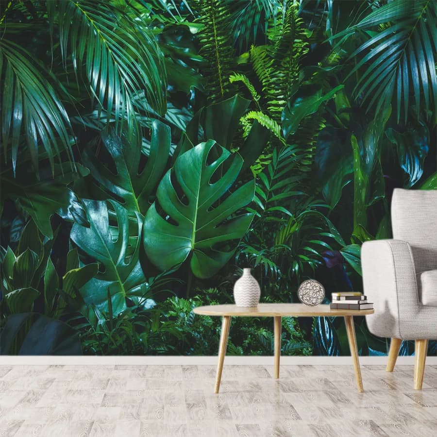 Papier peint personnalisé 12+ motifs jungle et forêt pour salon, décoration murale, art paysager, mu