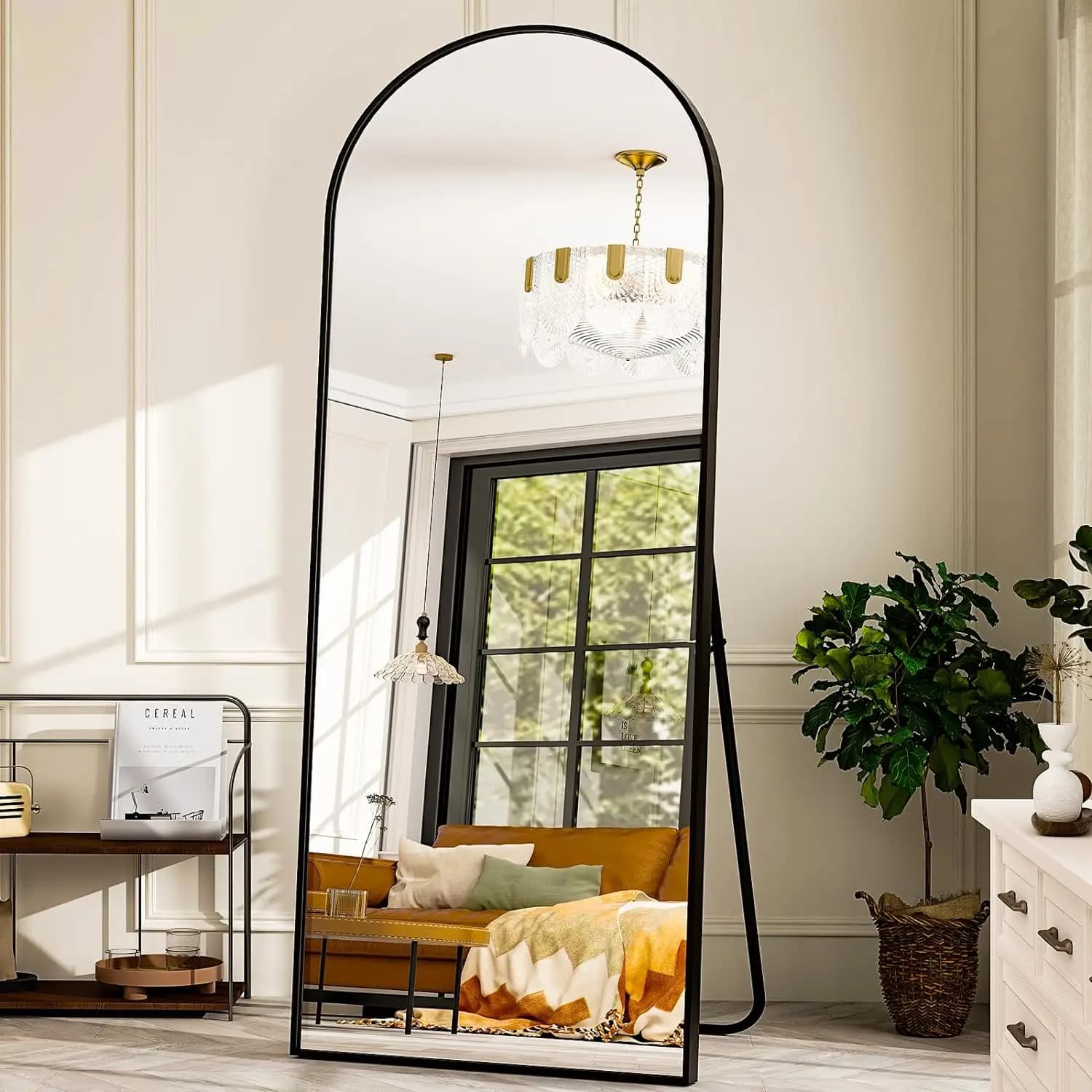 Miroir pleine longueur arqué 26" x 71" - Miroir complet - Miroirs de sol extra larges pour chambre, 