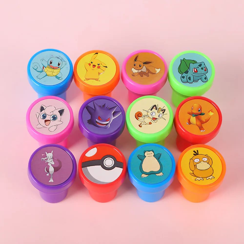12 pièces Pokemon Anime couleur Mini sceau Pikachu Gengar ronflement dessin animé mignon en plastiqu
