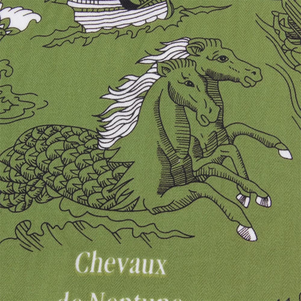POBING 30% soie 70% cachemire écharpe femmes roulé à la main cheval imprimé foulards carrés envelopp