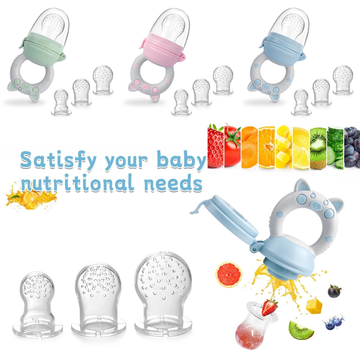 TYRY.HU-Mangeoire à fruits et légumes en silicone, pour nourrissons et tout-petits de 6 à 36 mois, s