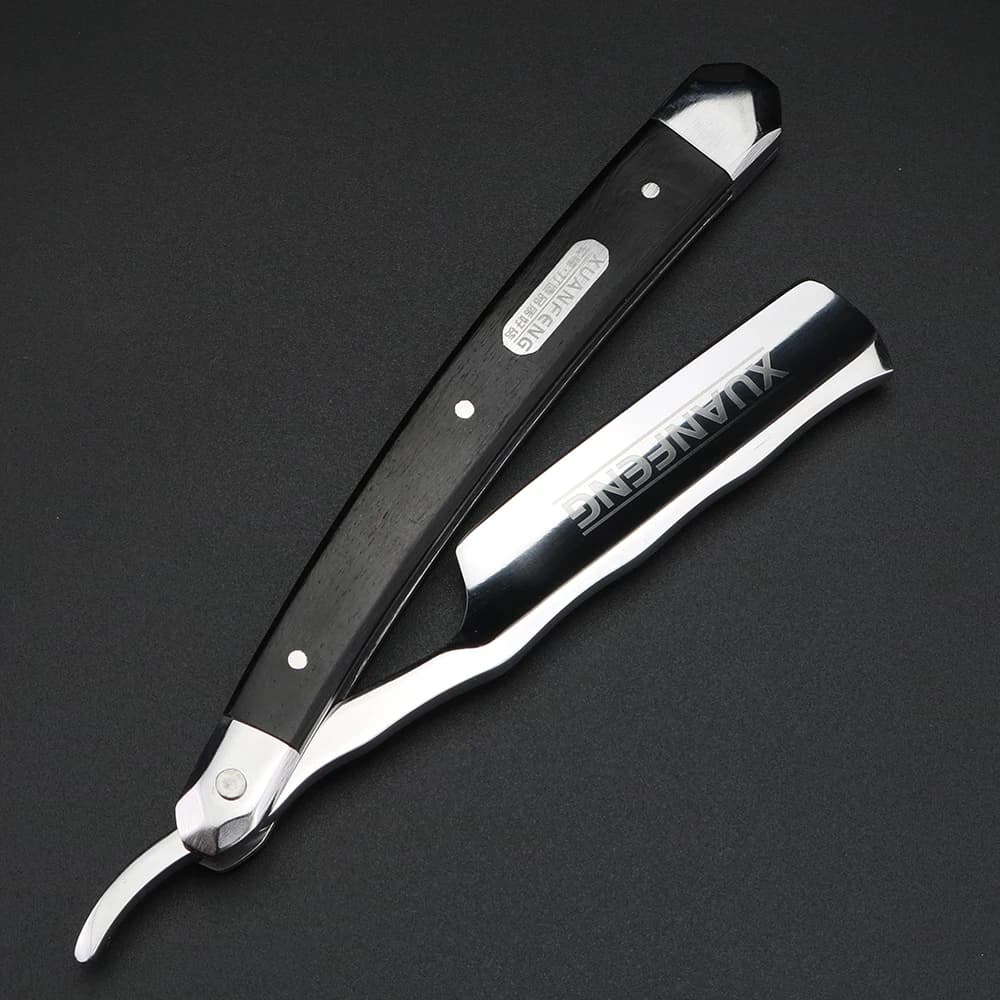 XUANFENG-Rasoir Pliant à Miroir en Acier pour Homme, Haute Dureté, Bord Droit Tranchant, 440C