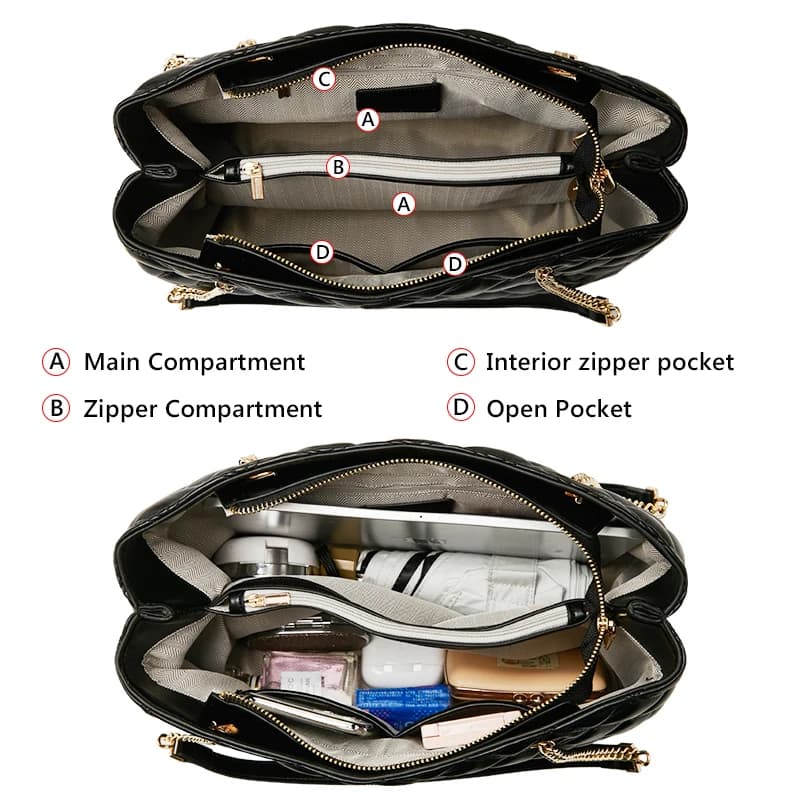 FOXER femmes mode matelassé sac à bandoulière femme classique sous les bras sac Vintage dame Simple 