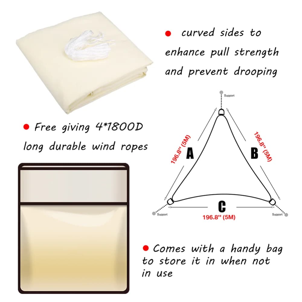 Pare-soleil triangulaire multi-taille imperméable, protection solaire pour jardin extérieur, fête, a