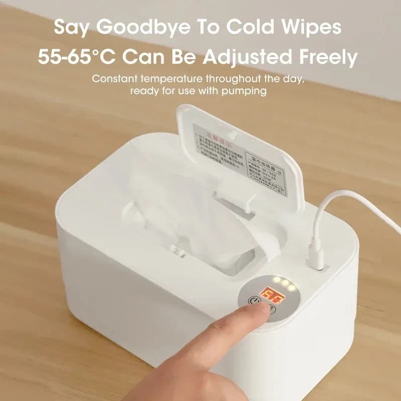 Chauffe-lingettes humides portables pour bébé, avec affichage LED, boîte chauffante, chargement USB,