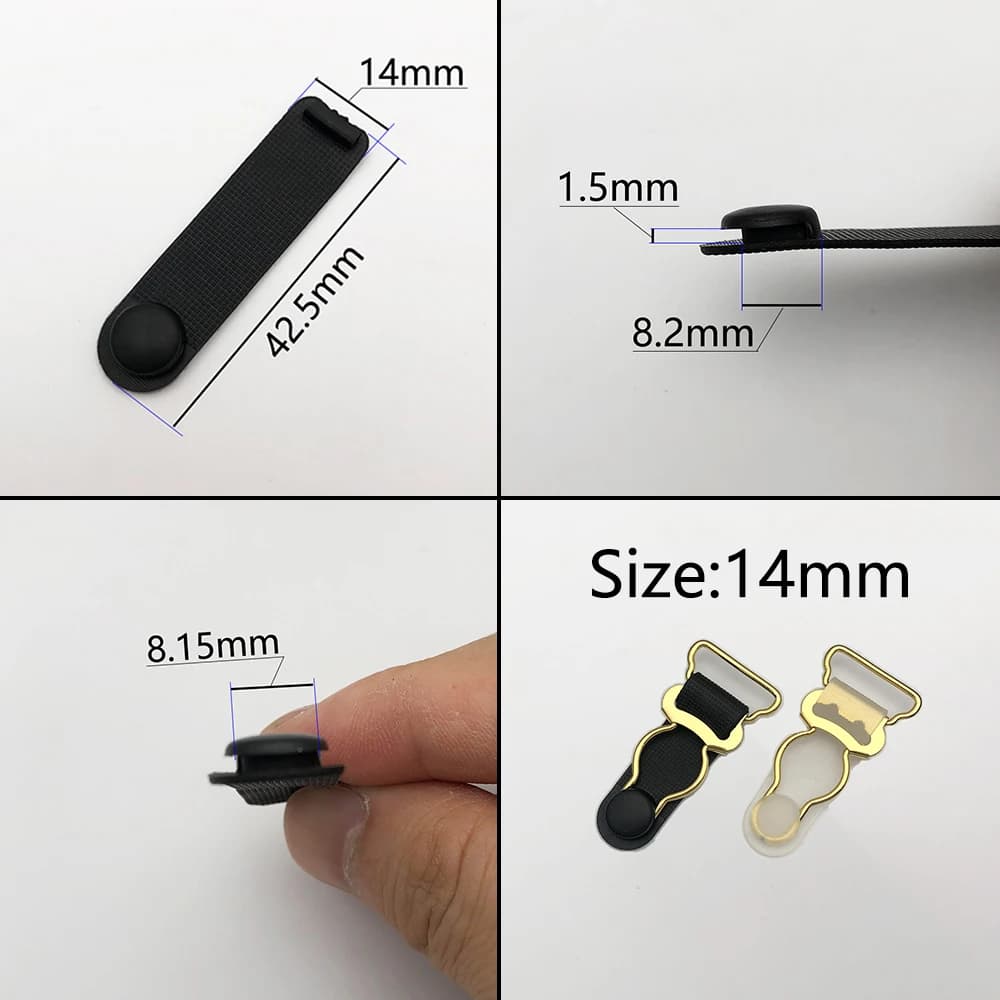 Pièces de rechange en plastique, Clips de jarretelles, réparation de Film, boucle Susp, caoutchouc T