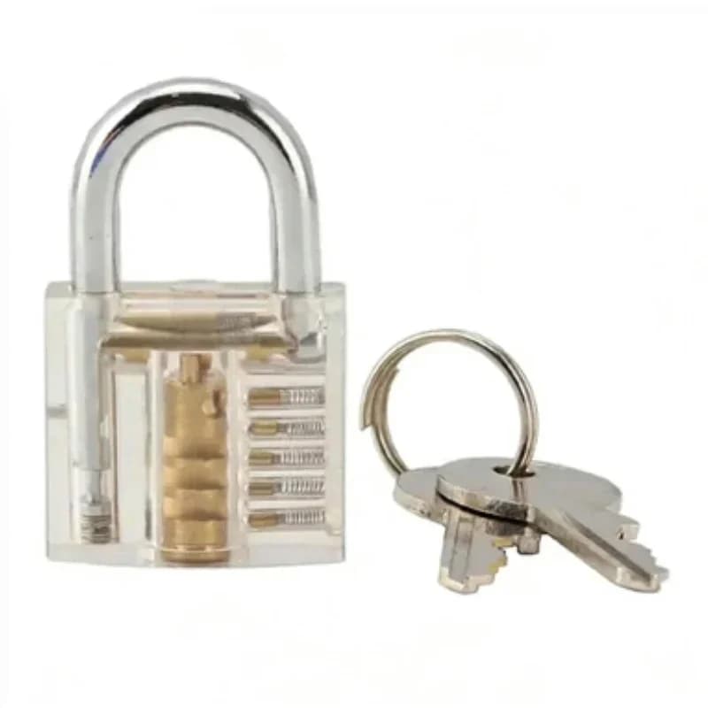 Cadenas d'entraînement transparent à découpe visible pour serrurier, mini cadenas de pratique pour l