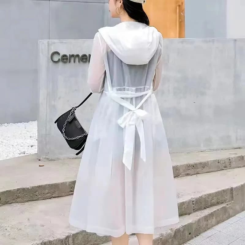 Xia-chaoxian – manteau Long en soie glacée pour femme, vêtements de Protection solaire, respirant, f