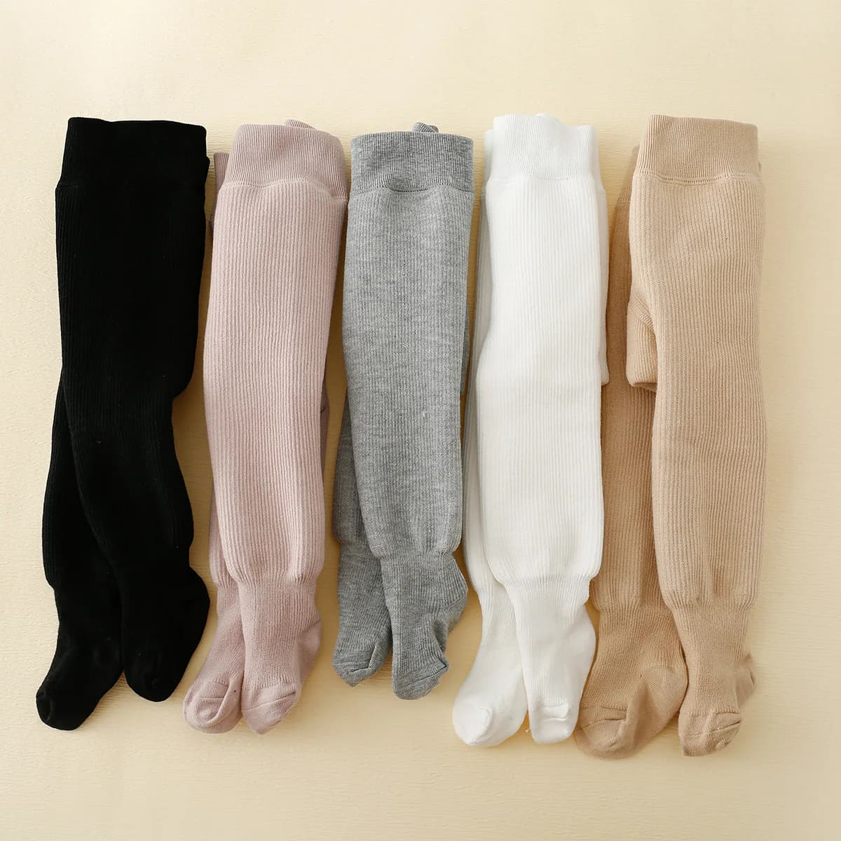 Leggings doublés de rayures Polar Smile pour bébé fille, collants chauds en coton épais, garde au ch