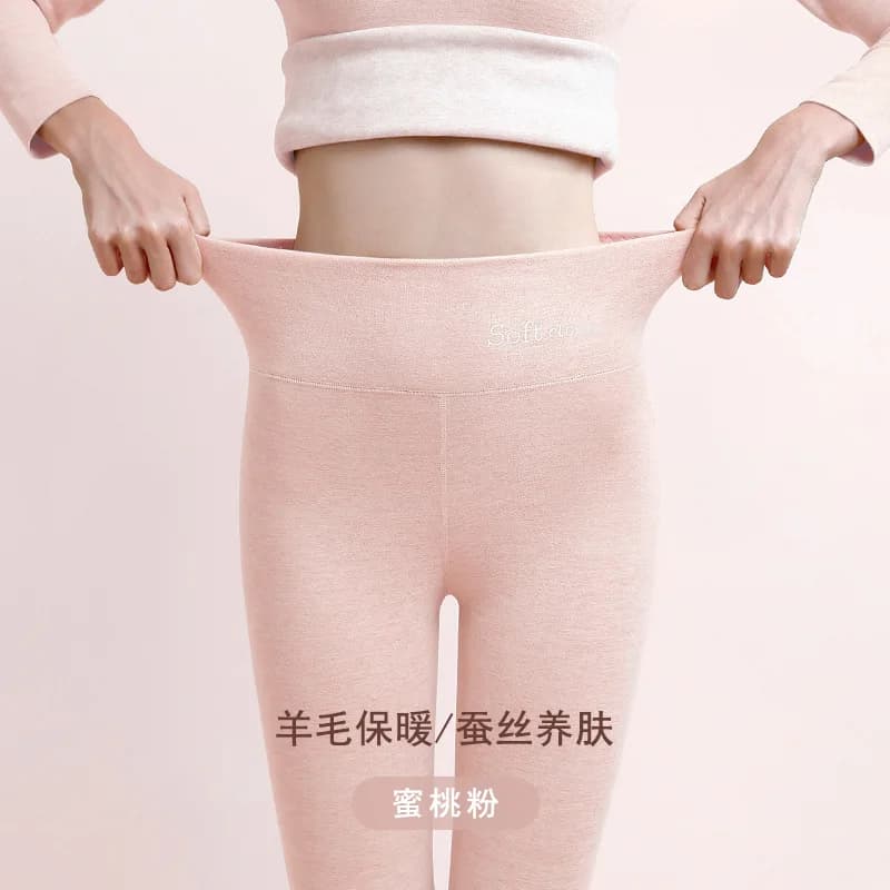 Birdtree, pantalon chaud en mélange de velours de cachemire, pour femmes, pantalon épais et allongé 