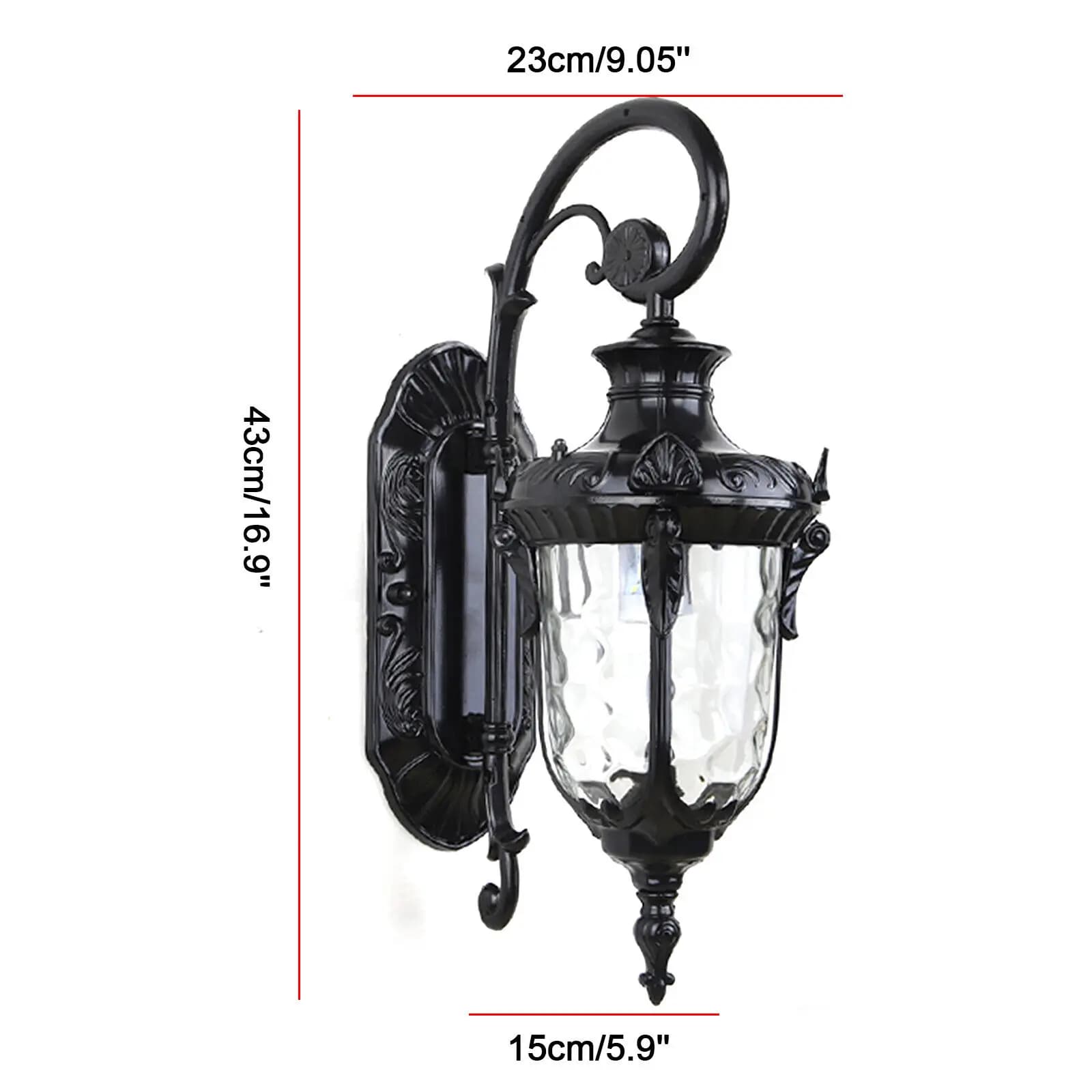 LOYALHEARTD-Applique Murale Imperméable Noire, Luminaire d'Extérieur, Idéal pour un Jardin ou une Vé