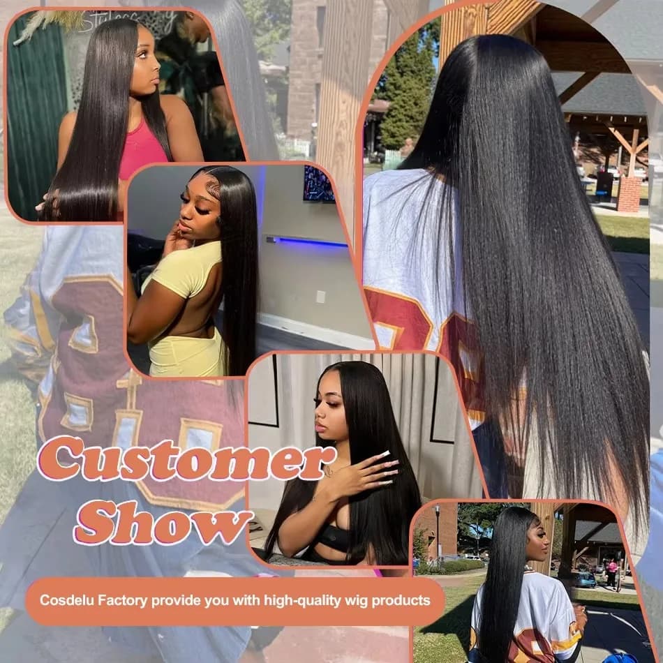 38 40 Inch 13x6 Bone Straight HD Transparent Lace Front Wigs 13x4 Lace Frontal Wig For Black Women B