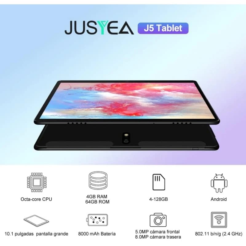 Tablette Android 10 10,1 pouces 4 Go de RAM 64 Go de ROM UNISOC T310 Quad-Core Double Caméra 1280 x 