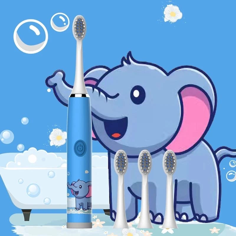 Brosse à dents électrique aste USB Sonic pour enfants, brosse de dessin animé colorée pour enfants, 
