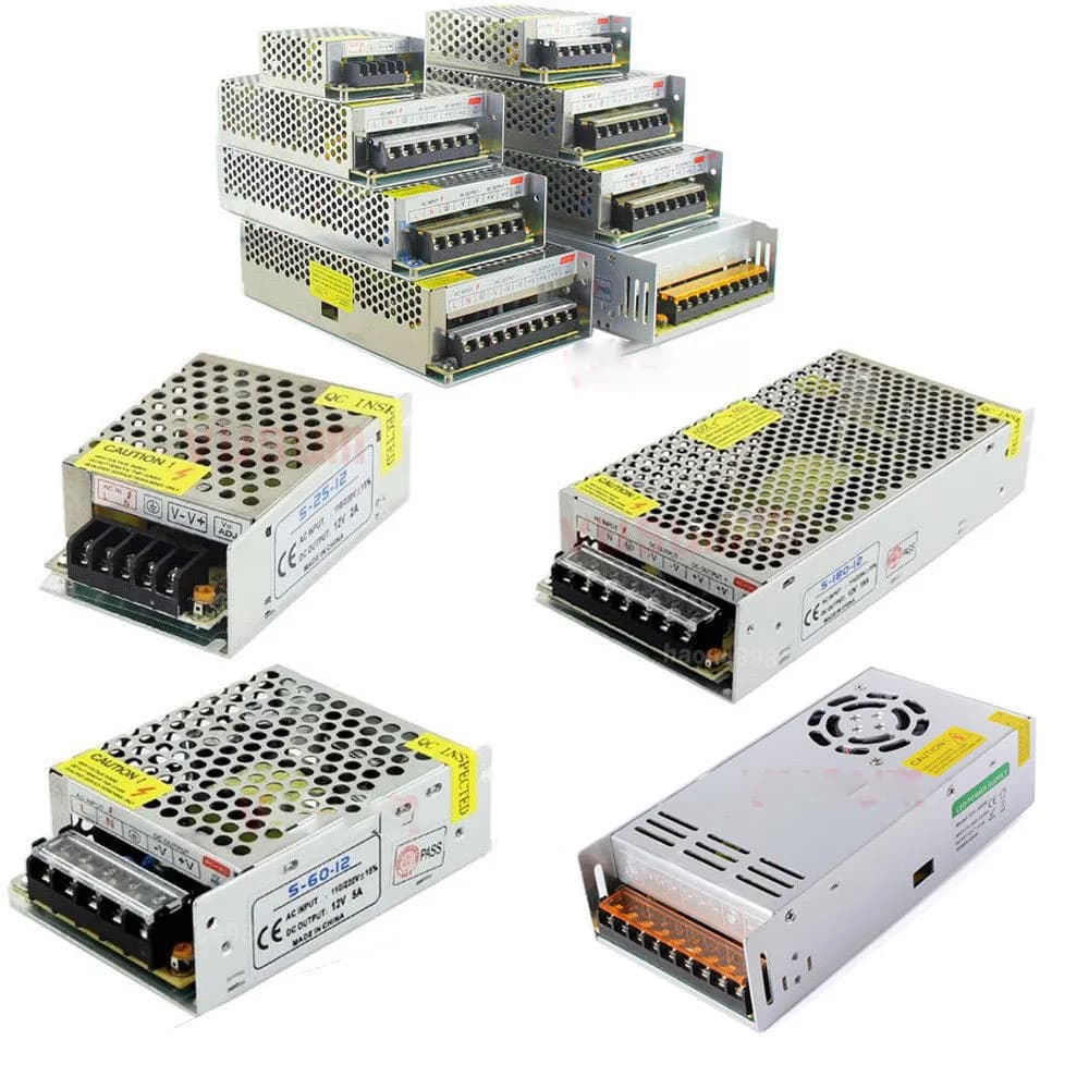 Alimentation à découpage DC 5V 12V 24V 36V 48V 60W 360W 600W, transformateur de lumière AC 100-240V,