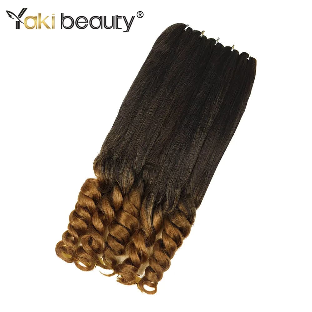 Tressage synthétique bouclé style Boho français ombré, pré-étiré de qualité professionnelle pour tre
