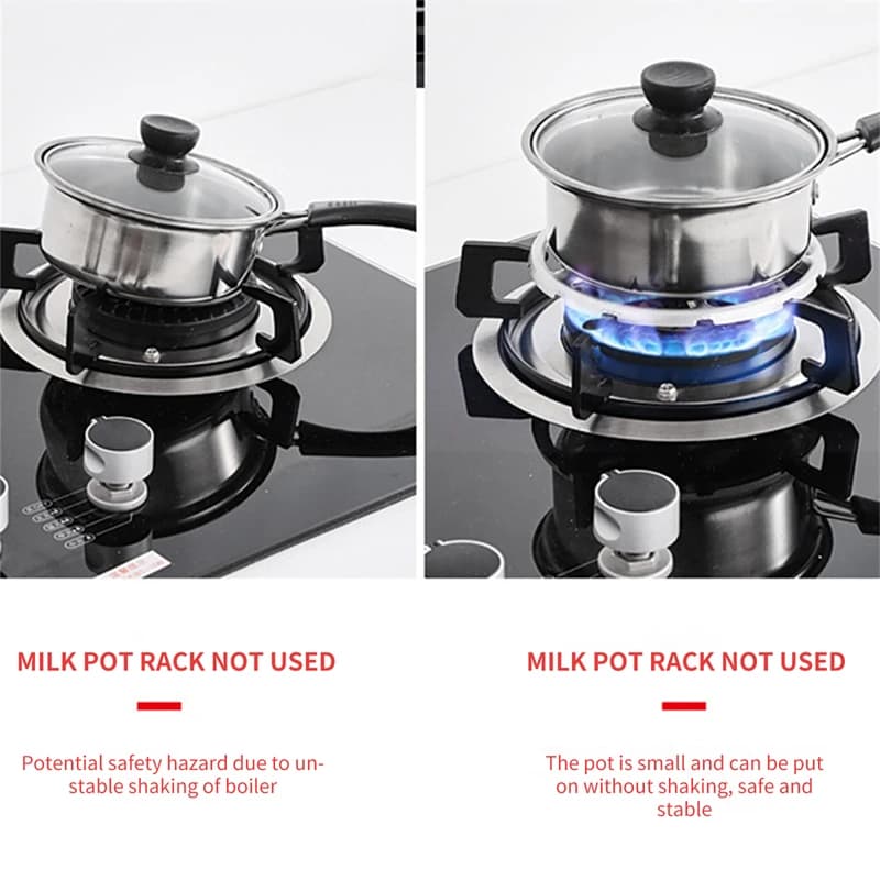 Support épais pour cuisinière à gaz, Support en fonte d'acier inoxydable, anneau de poêle, diffuseur