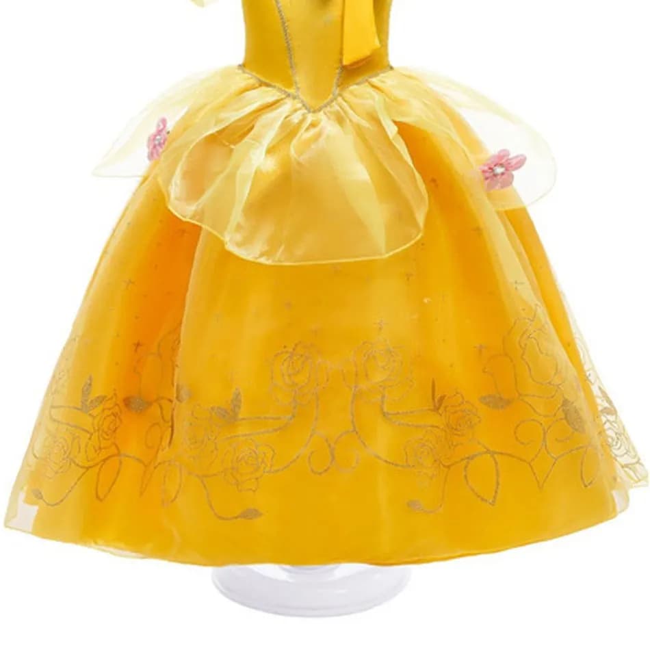 Fille Belle habiller sans manches florale enfants fête princesse Costume enfants la Belle et la bête