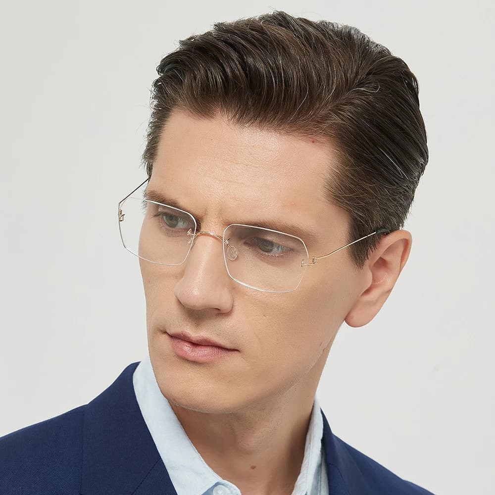 Danemark marque sans monture lunettes cadre ultraléger sans vis hommes affaires lunettes carrées fem