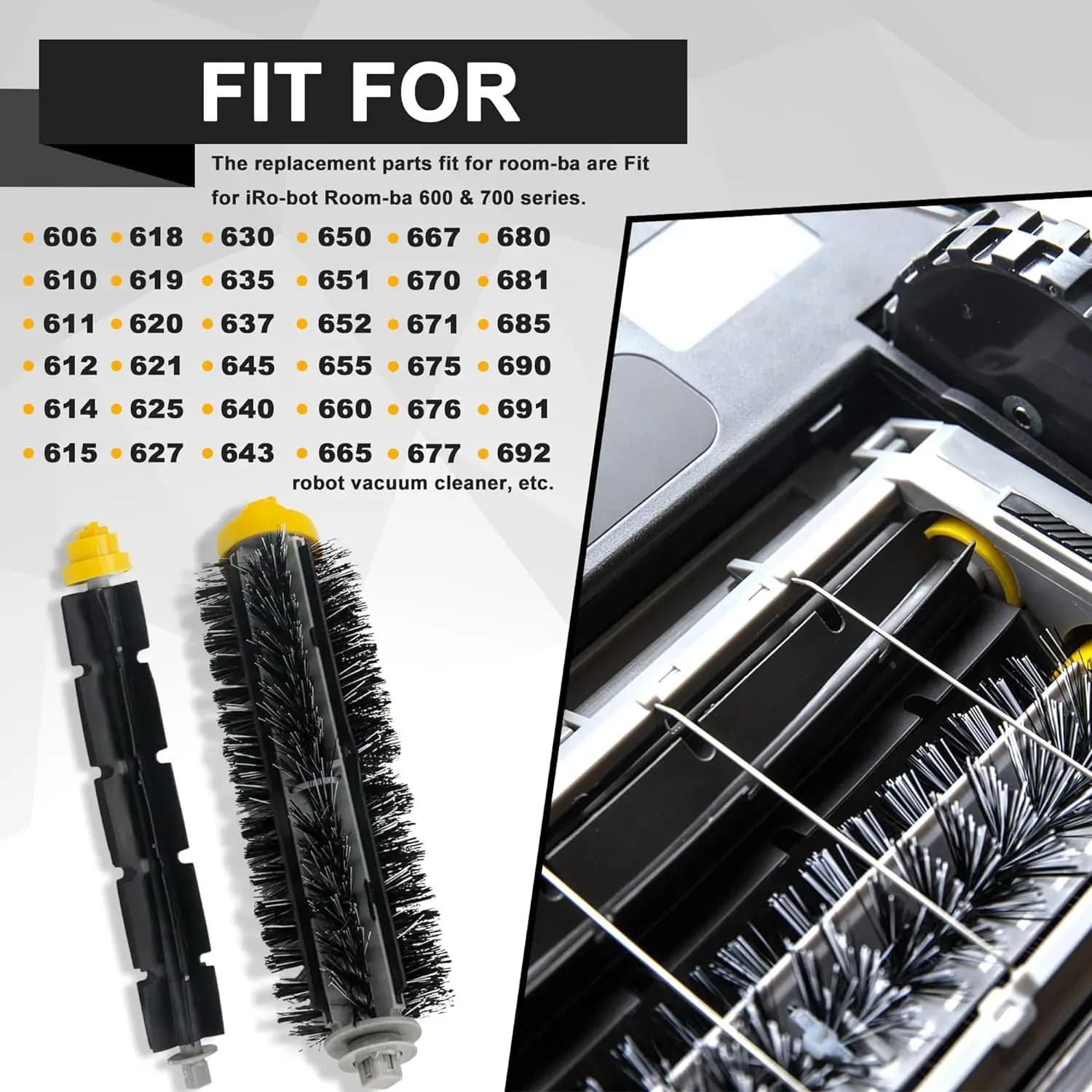 Rouleau de brosse principale de rechange pour aspirateur iRobot Roomba, brosse à poils de batteur, s