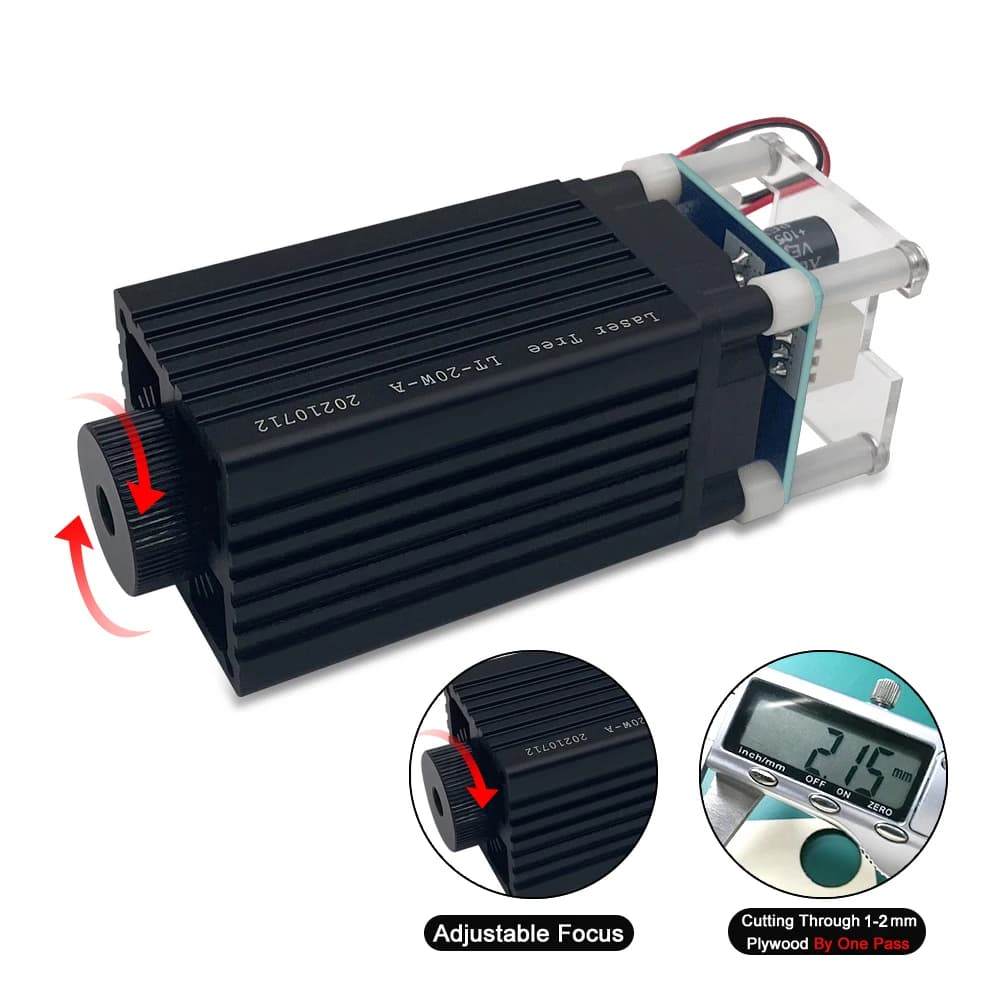 Laser arbre 20W Module Laser 450nm 40W TTL tête de graveur Laser à lumière bleue pour Machine de déc