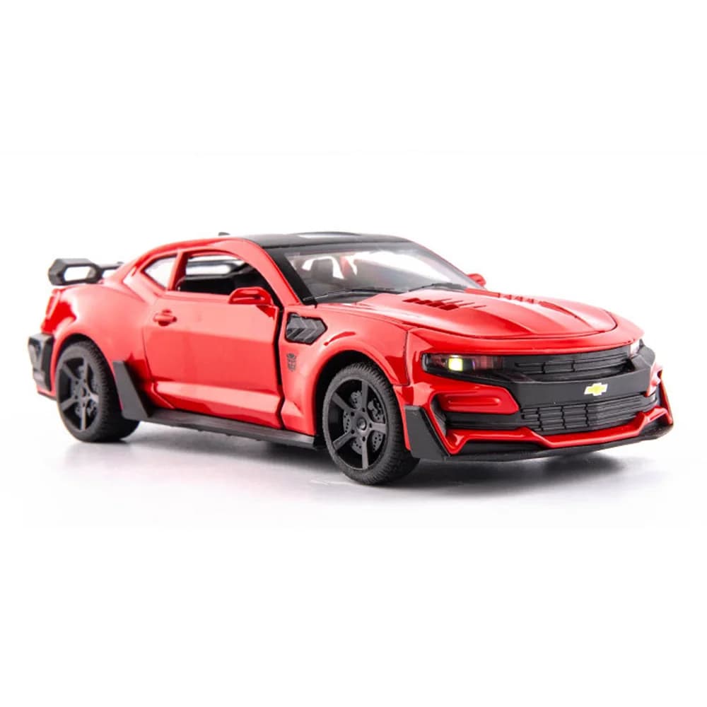 Camaro – jouets en alliage métallique moulé sous pression, échelle 1/32, avec 4 portes ouvertes, lum