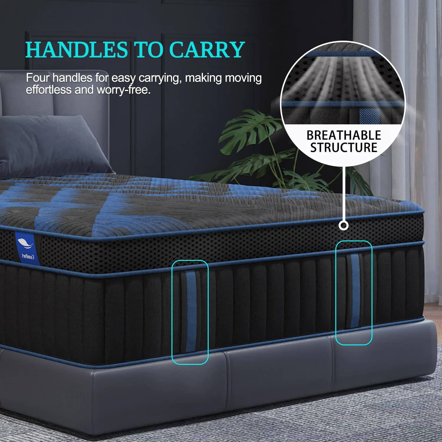 Matelas hybride à ressorts ensachés en mousse à mémoire de forme Gel de 12 pouces, matelas de lit do
