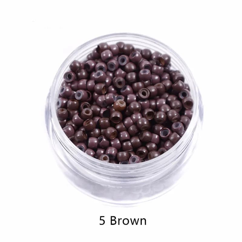 500 pièces perles d'anneau en cuivre 3.0mm nano perles d'anneau doublées de silicone micro pour exte