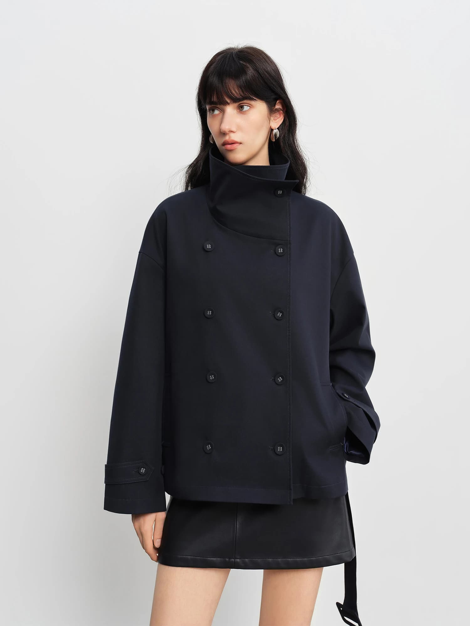 Veste courte matelassée pour femme ZIQIAO 2026, printemps, petite taille, col montant, épaules tomba