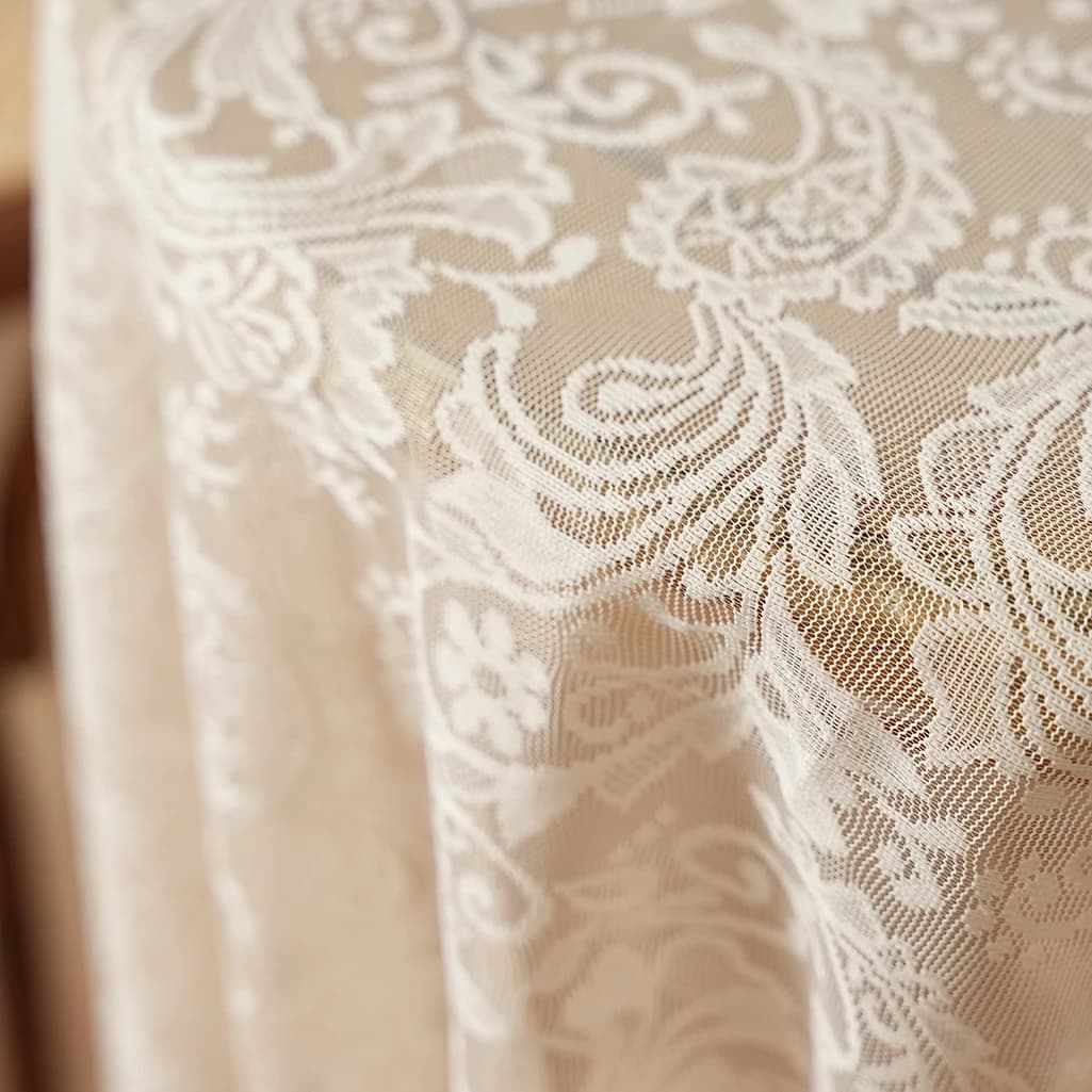 Nappe en dentelle de campagne Beige de Style français, pour salon, chambre à coucher, Table à manger