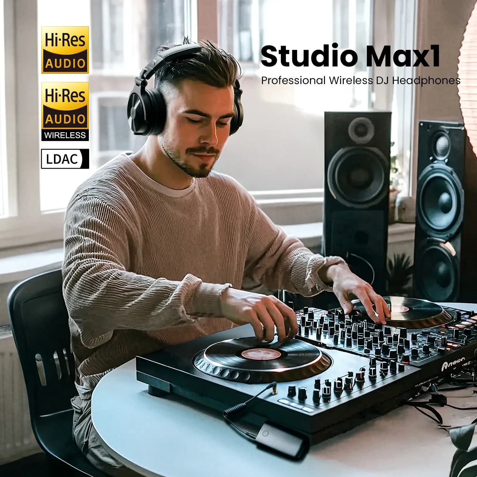 Oneodio Studio Max1 casque Bluetooth casque DJ sans fil avec faible latence moniteur de Studio profe