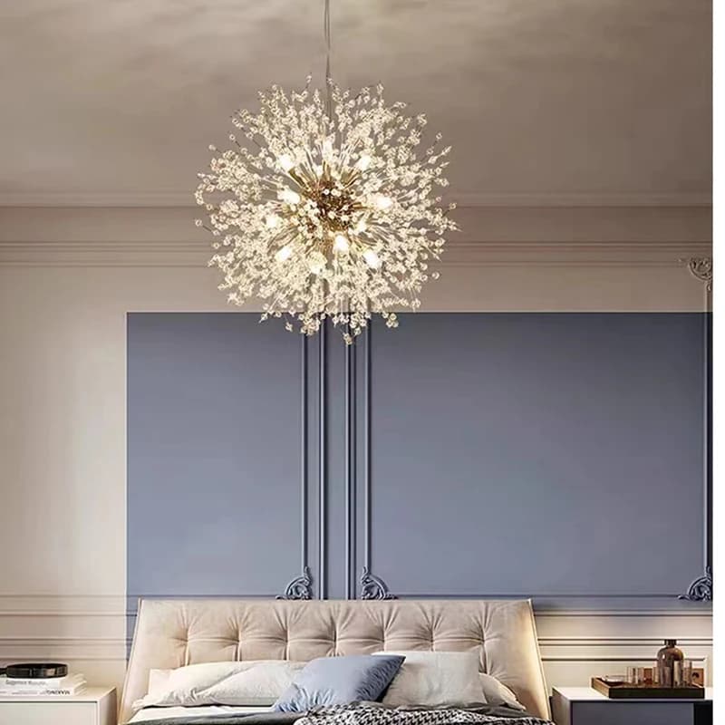Moderne ciel étoile boule de feu cristal pendentif LED éclairage pissenlit Restaurant, salon pendent