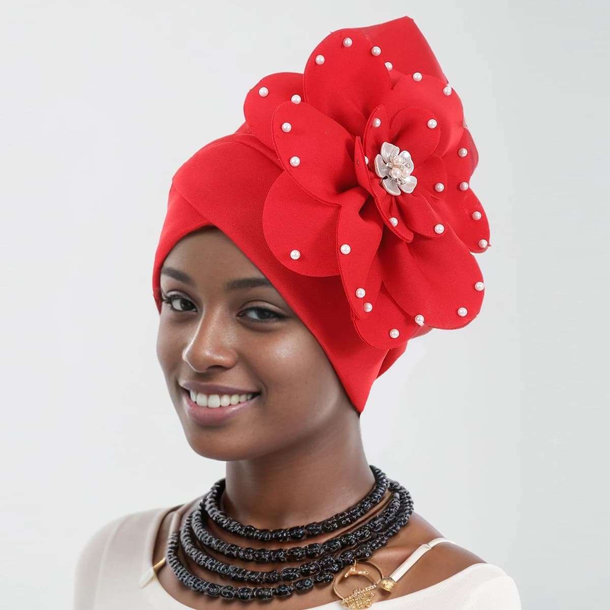 Turban élégant pour femme, couvre-chef africain nigérian, cravate de sauna de mariage, bonnet turban