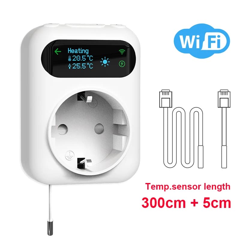 Tuya – prise de Thermostat numérique WIFI 16A, contrôleur de température à distance, interrupteur de