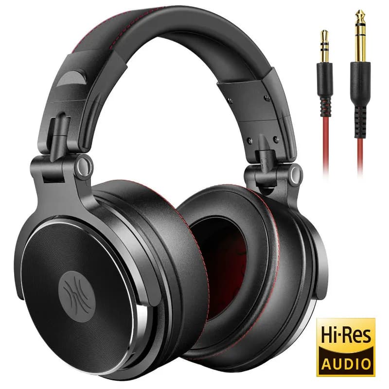 Oneodio ecouteurs avec fil Casque de studio hi-fi professionnel pour DJ avec micro, pour téléphone e