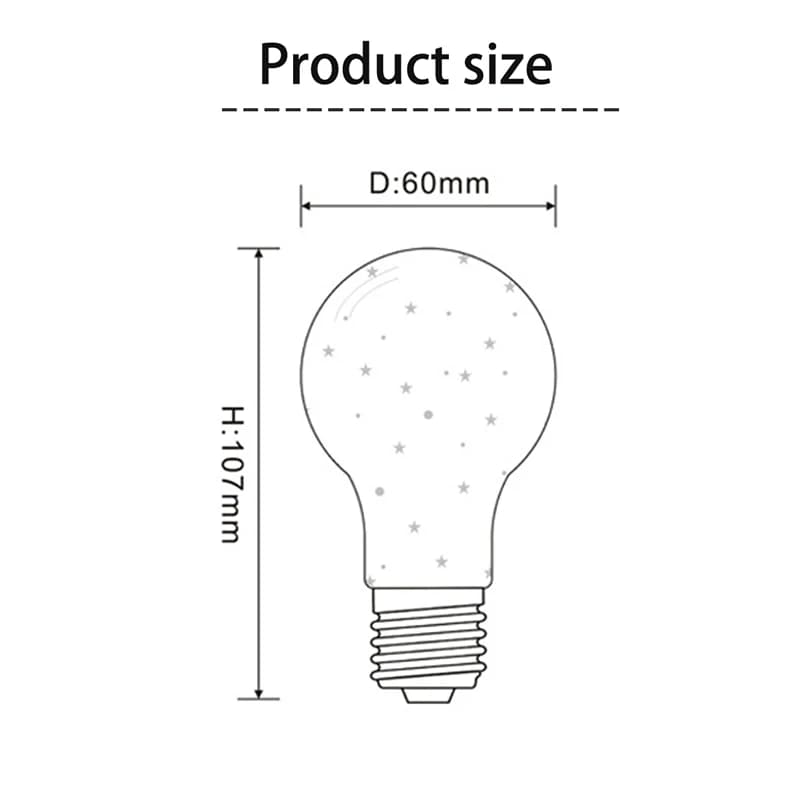 Lampe de feux d'artifice étoile vintage Edison, ampoule LED 3D, veilleuse de vacances, décoration de