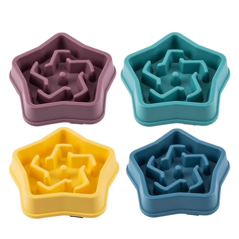 Bol de nourriture lente pour chien et chat, aide aux graisses, rond sain, Anti-étouffement, épais et