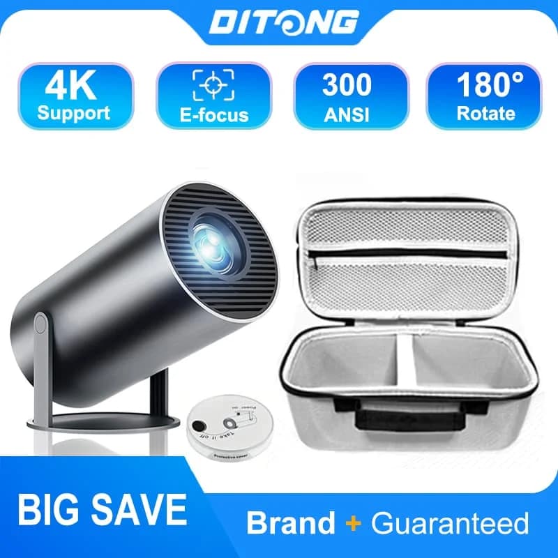 DITONG HY300 Plus HD projecteur portable 4K projetor Android LED vidéo Home cinéma téléphone mini Pr