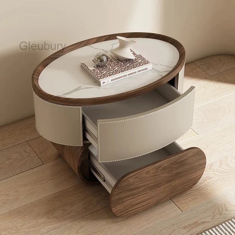 Tables de chevet modernes et créatives, style crème, avec rangement, tables de nuit tendance, esthét