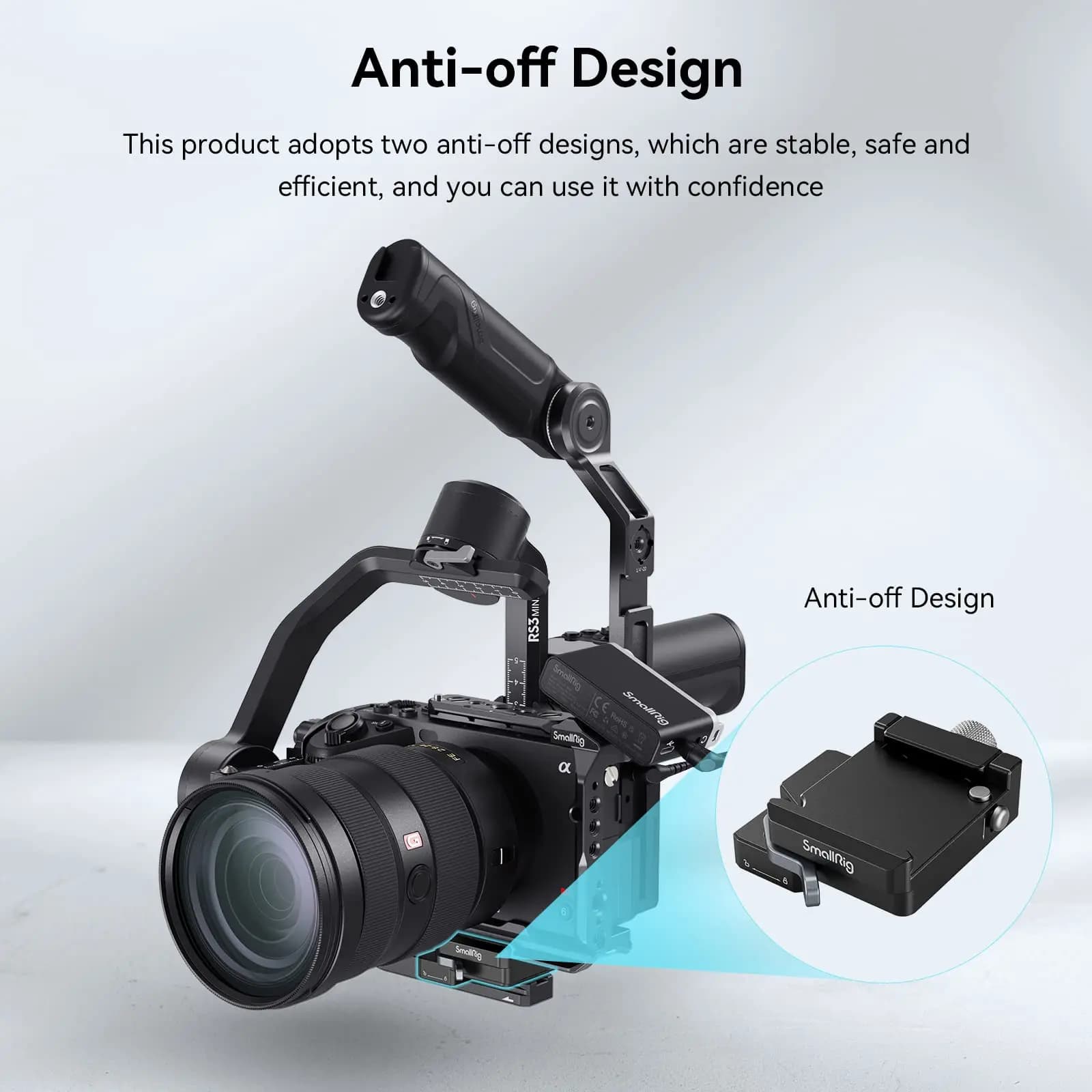 SmallRig RS 3 Mini pince à dégagement rapide pour DJI RS 3 Mini, plaque de montage arca-swiss, prise