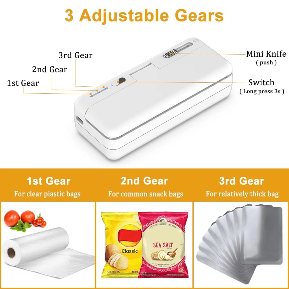 Mini scelleuse 2 en 1 pour sacs en plastique, Machine Portable pour emballage alimentaire, scelleuse