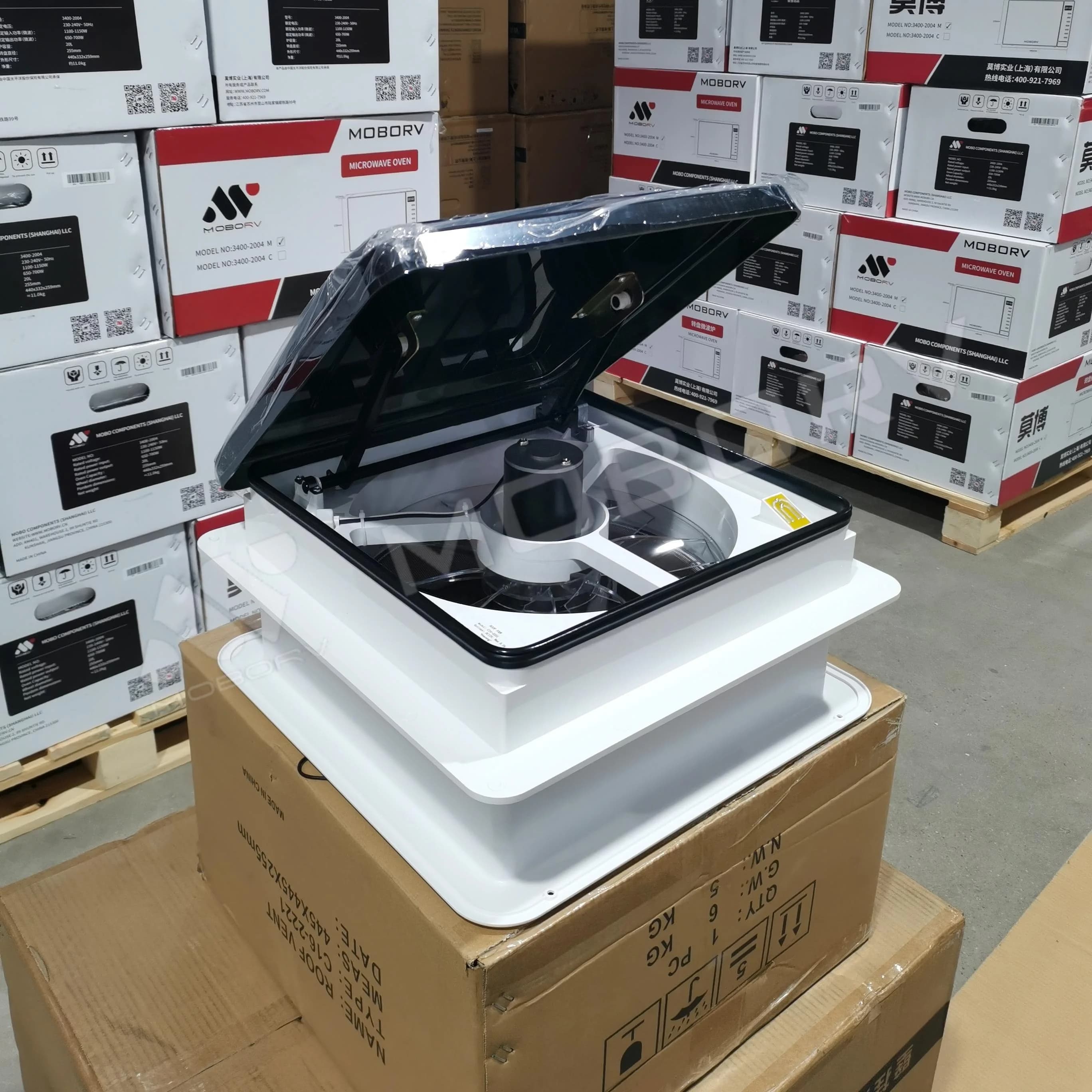 Ventilateur de toit LED 12V MOBORV avec capteur de pluie, pièces et accessoires de conversion pour c