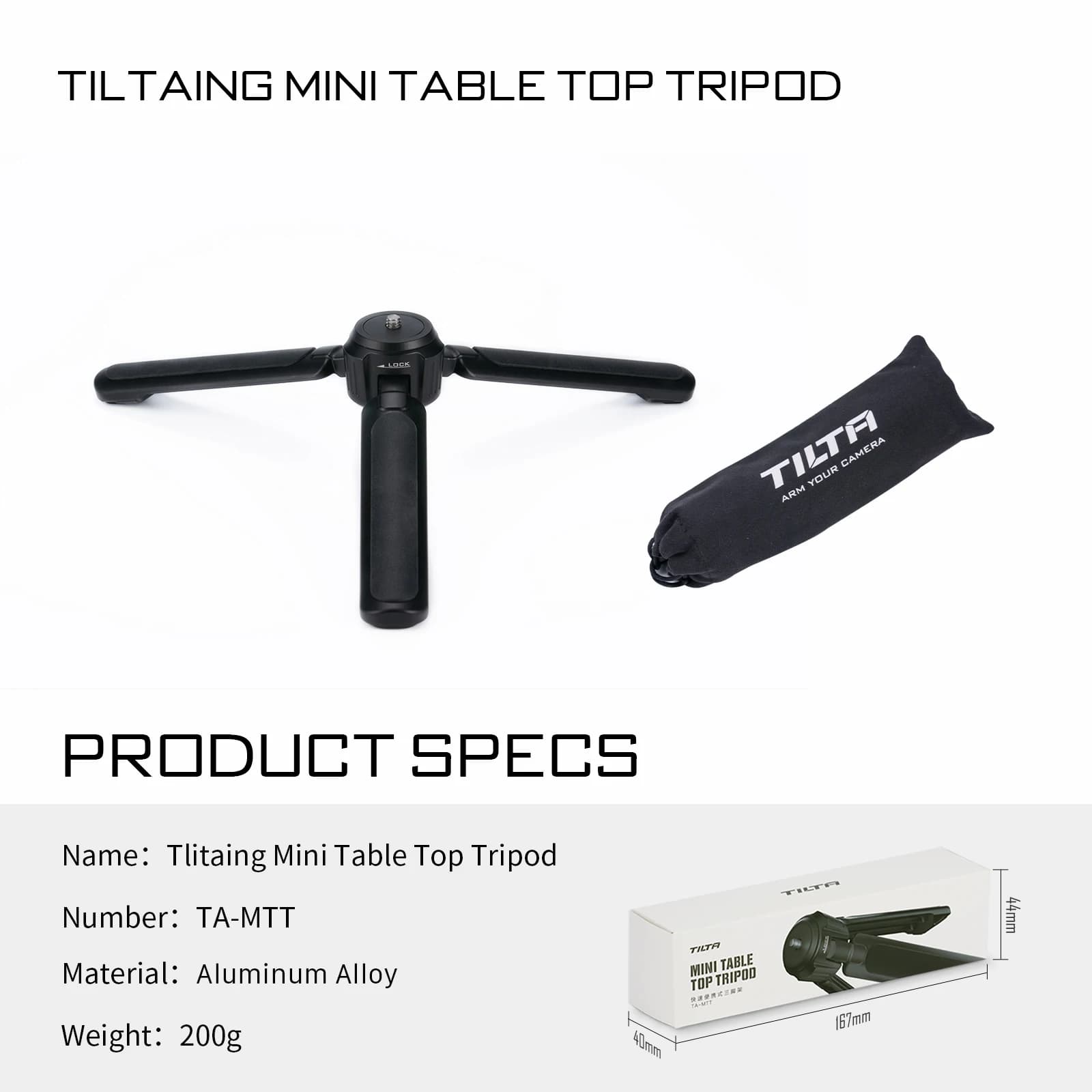TILTA TA-MTT – trépied Portable pour appareil photo SLR, support pour appareil photo au sol